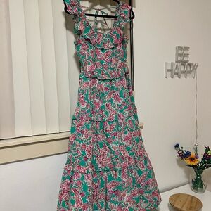 J crew colorful open back dress